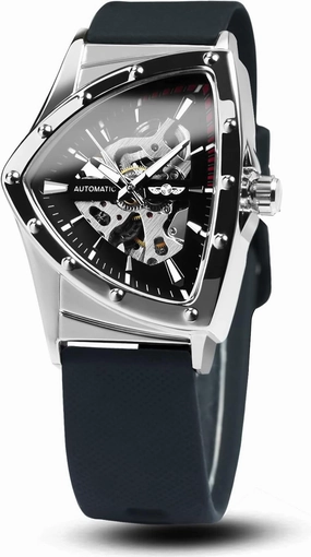 Men's Military Skeleton Automatic Mechanical Wrist Watch for Men Triangle Wristwatch