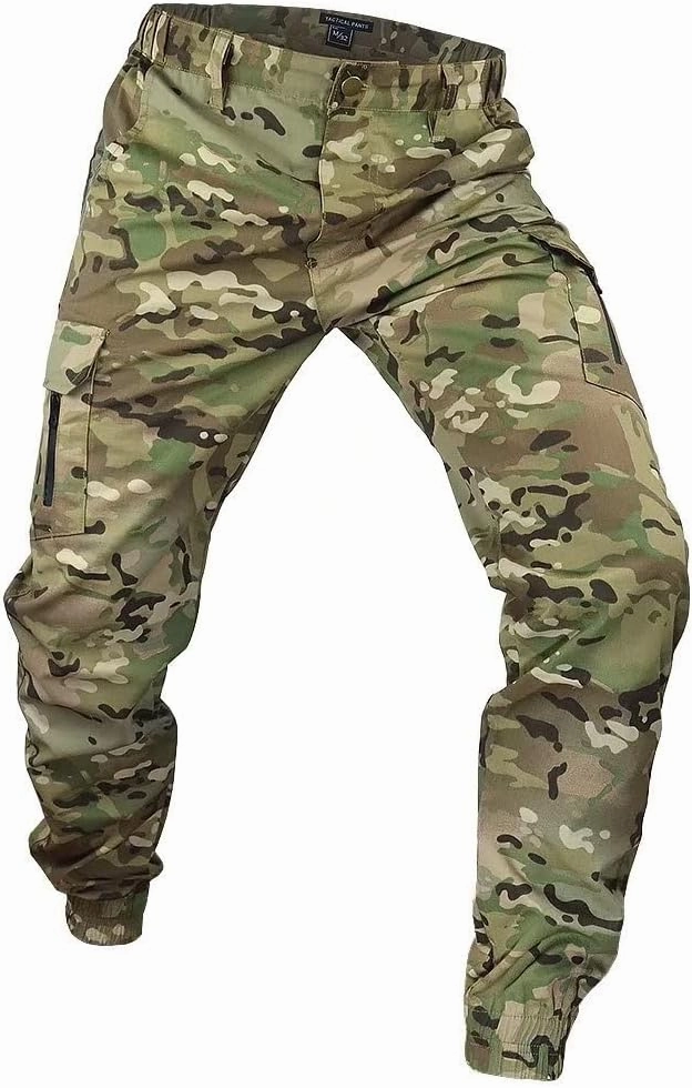 Men's Tactical Cargo Pants, Camouflage Outdoor Working Clothing with Pockets