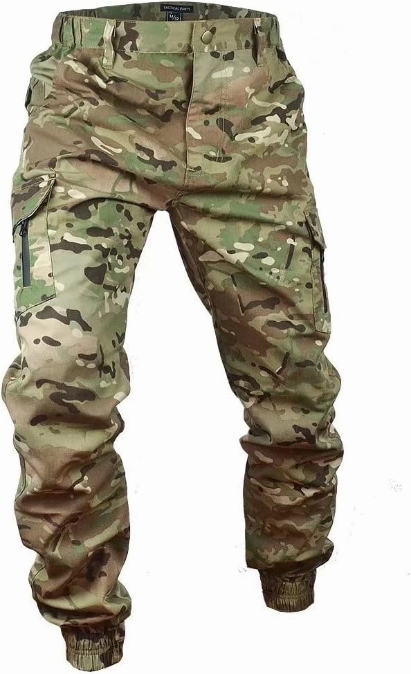Men's Tactical Cargo Pants, Camouflage Outdoor Working Clothing with Pockets