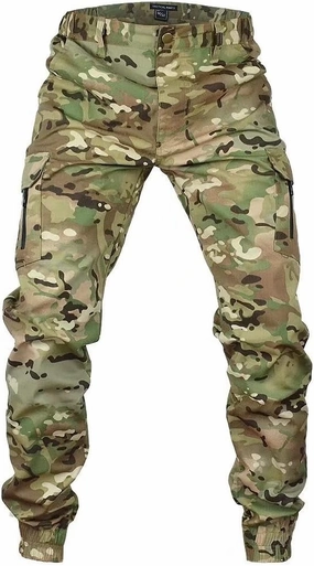 Men's Tactical Cargo Pants, Camouflage Outdoor Working Clothing with Pockets