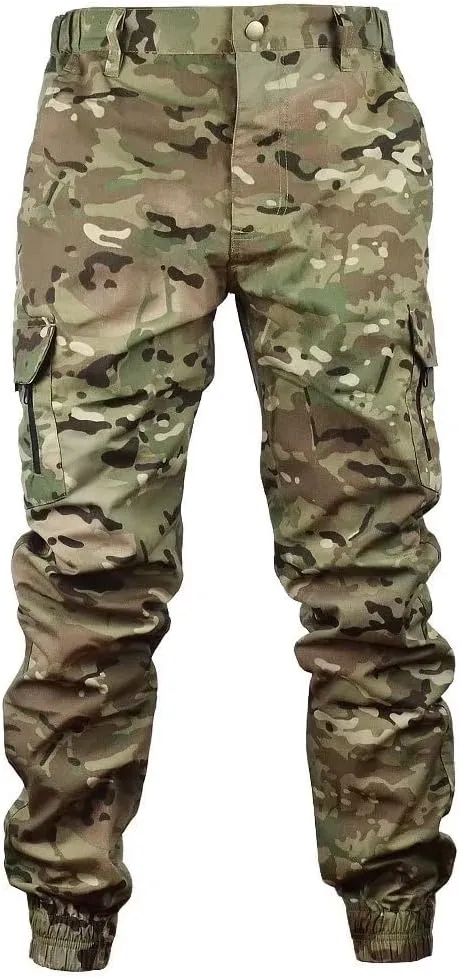 Men's Tactical Cargo Pants, Camouflage Outdoor Working Clothing with Pockets