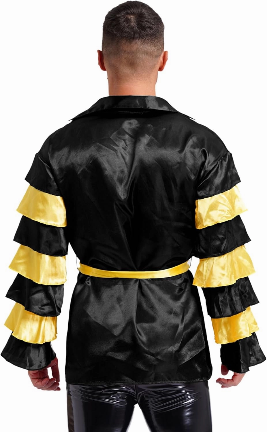 Mens Halloween Costume Rumba Samba Shirts for Stage Performances Dance Party Carnival