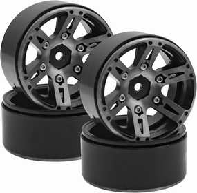 Metal 1.9'' Beadlock Wheel Rims 1.9 Wheels 12mm Hex Hubs Compatible with Axial SCX10 SCX10-ii SCX10-iii Traxxas TRX4 RC4WD D90 Gen7 Gen7 1/10 RC Crawler, 4Pack