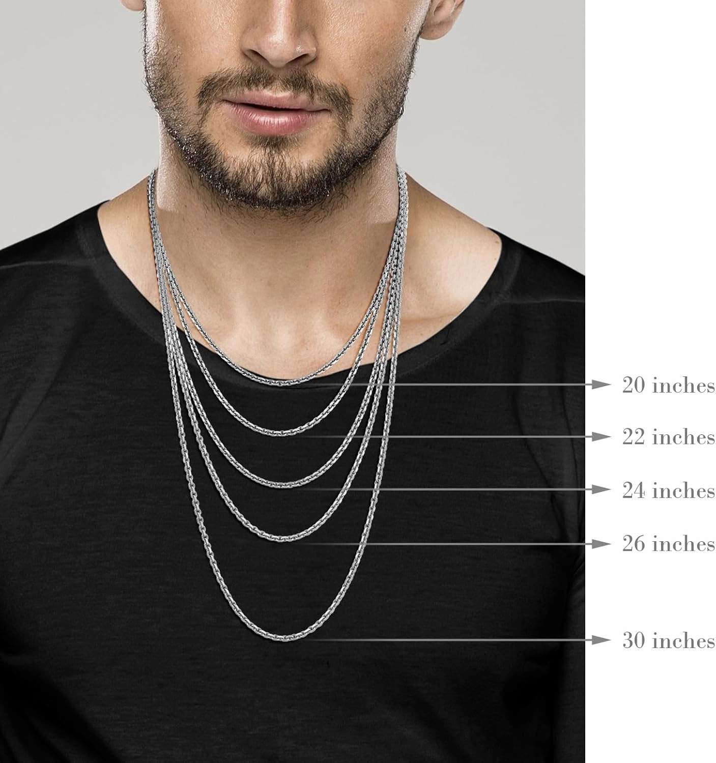 Miabella Solid 925 Sterling Silver Italian 3mm Thick Square Link Open Box Chain Necklace for Men/Made in Italy
