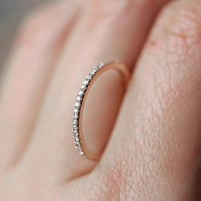 Micro Pave Cubic Zirconia Wedding/Engagement Rings White/Rose Gold Color Fashion Crystal Ring Jewelry For Women