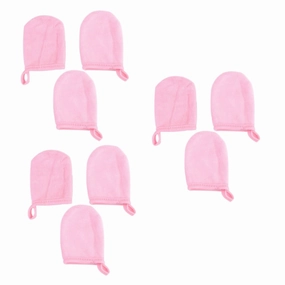 Mikinona 9pcs Makeup Removal Gloves Soft Facial Cleaning Pads for Reusable Powder Puff for Effortless Makeup Removal for All Skin Types