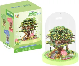 Mini Bonsai Tree Building Set with Lights and Cover, 1638 Pieces Building Blocks Flower Garden Kit, Educational Gift for Ages 8 