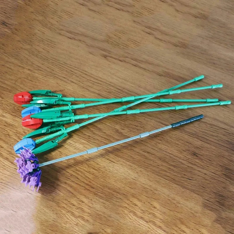 MOC Bouquet Flower Romantic Bricks Rose Toys
