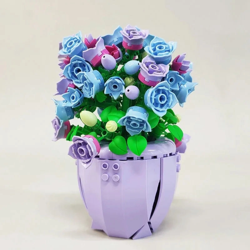 MOC Idea Potted Bellflower Plant Bricks Kids Toys