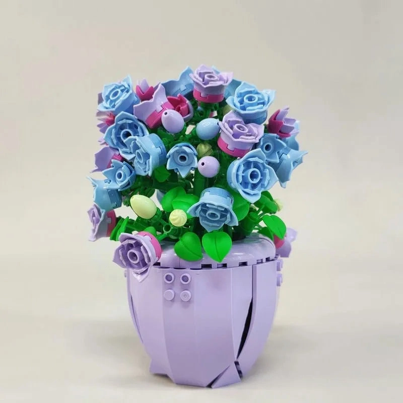MOC Idea Potted Bellflower Plant Bricks Kids Toys