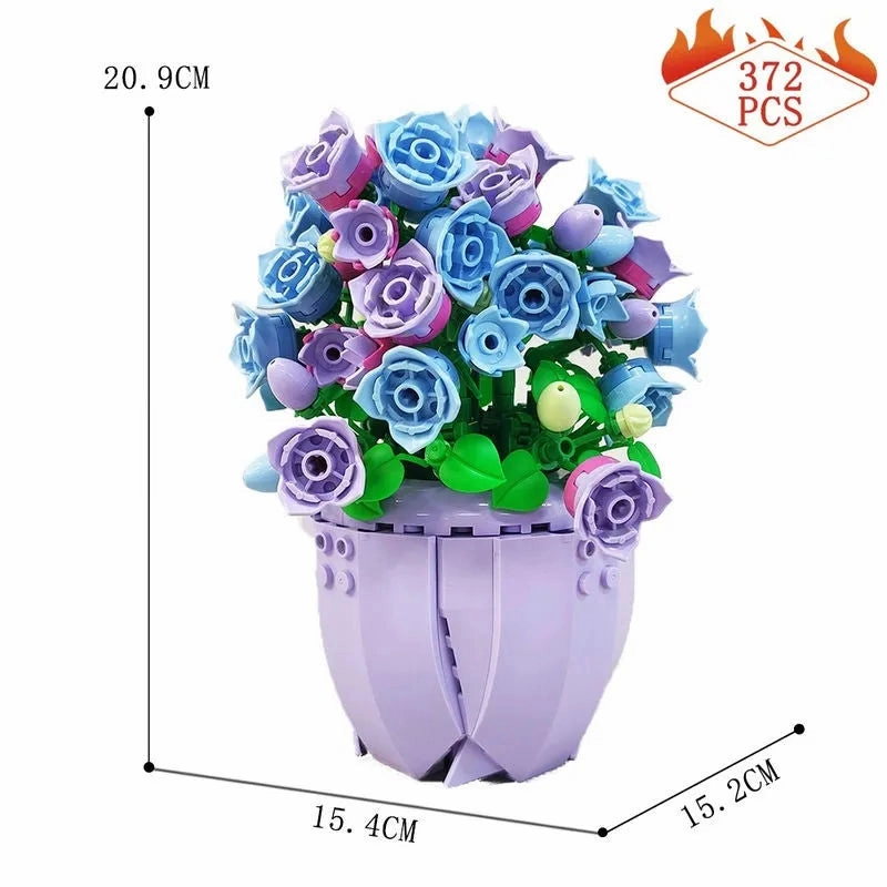MOC Idea Potted Bellflower Plant Bricks Kids Toys