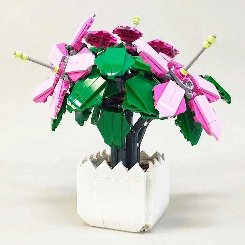 MOC Idea Potted Lyly Azalea Plant Bricks Kids Toys