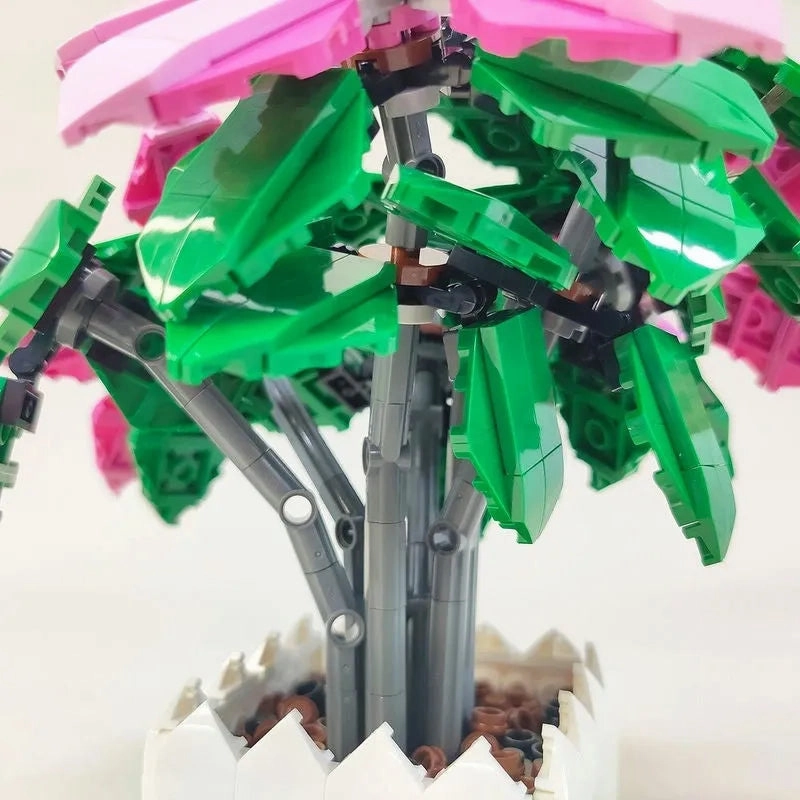 MOC Idea Potted Lyly Azalea Plant Bricks Kids Toys
