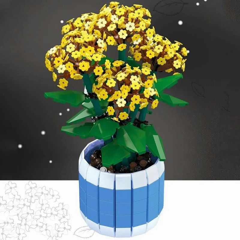 MOC Ideas Potted Jonquil Plant Bricks Kids Toys