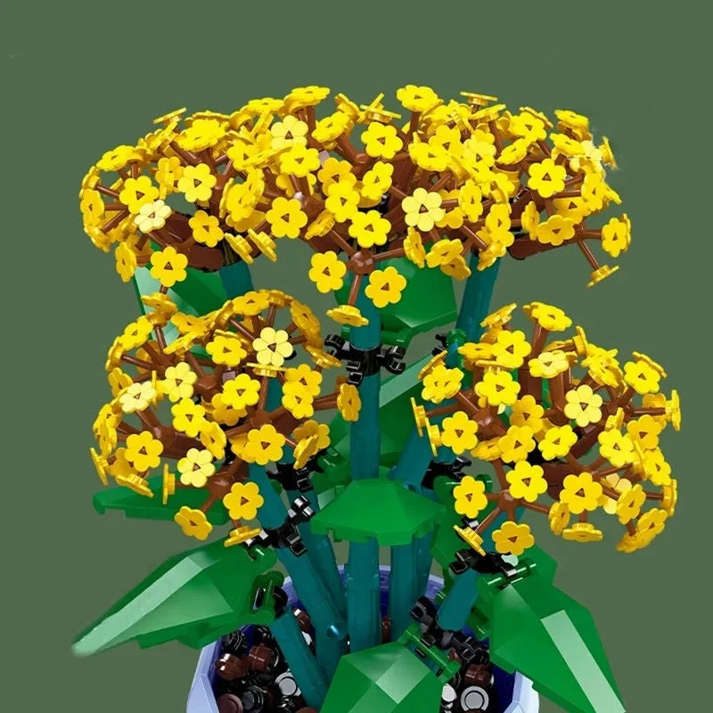 MOC Ideas Potted Jonquil Plant Bricks Kids Toys
