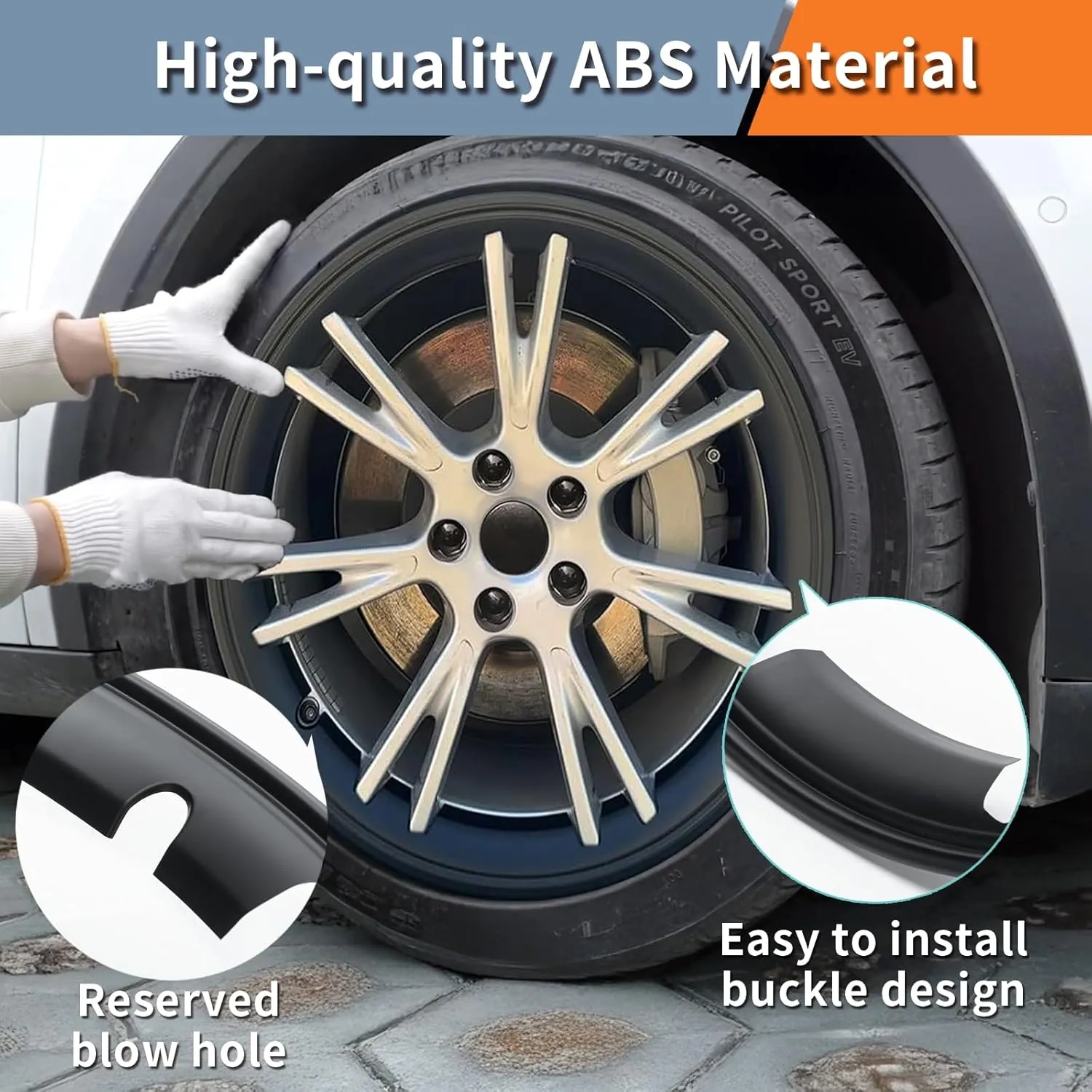 Model Y Rim Protector 19inch Wheels for Tesla 19 inch Wheel Rim Protector All-in-one Guard Hubcap Cover Tire Trim Rings for Model Y Exterior Accessories Curb Rash Prevention