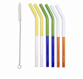 MoMa Two Toned Borosilicate Straws (set of 6)