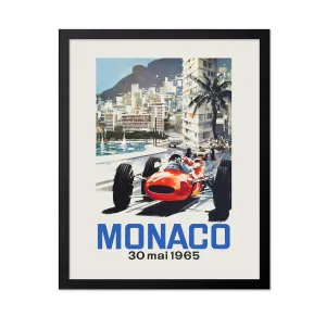 Monem Art Vintage Car Racing Poster - Retro 23rd Monaco Print - Race Car Art - Gift for Men, Women, Car Enthusiast - Decor for Bedroom, Ocean or Beach House - 11x14 UNFRAMED Wall Art