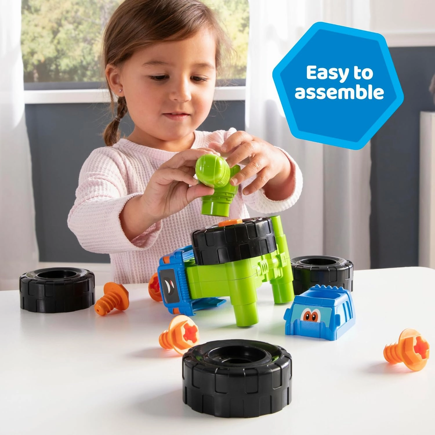 Monster Truck - 2-in-1 Building Toys with Hand Ratchet for Take Apart Play - Toddler STEM Building Set - Construction Toy for Ages 18 Months and Up