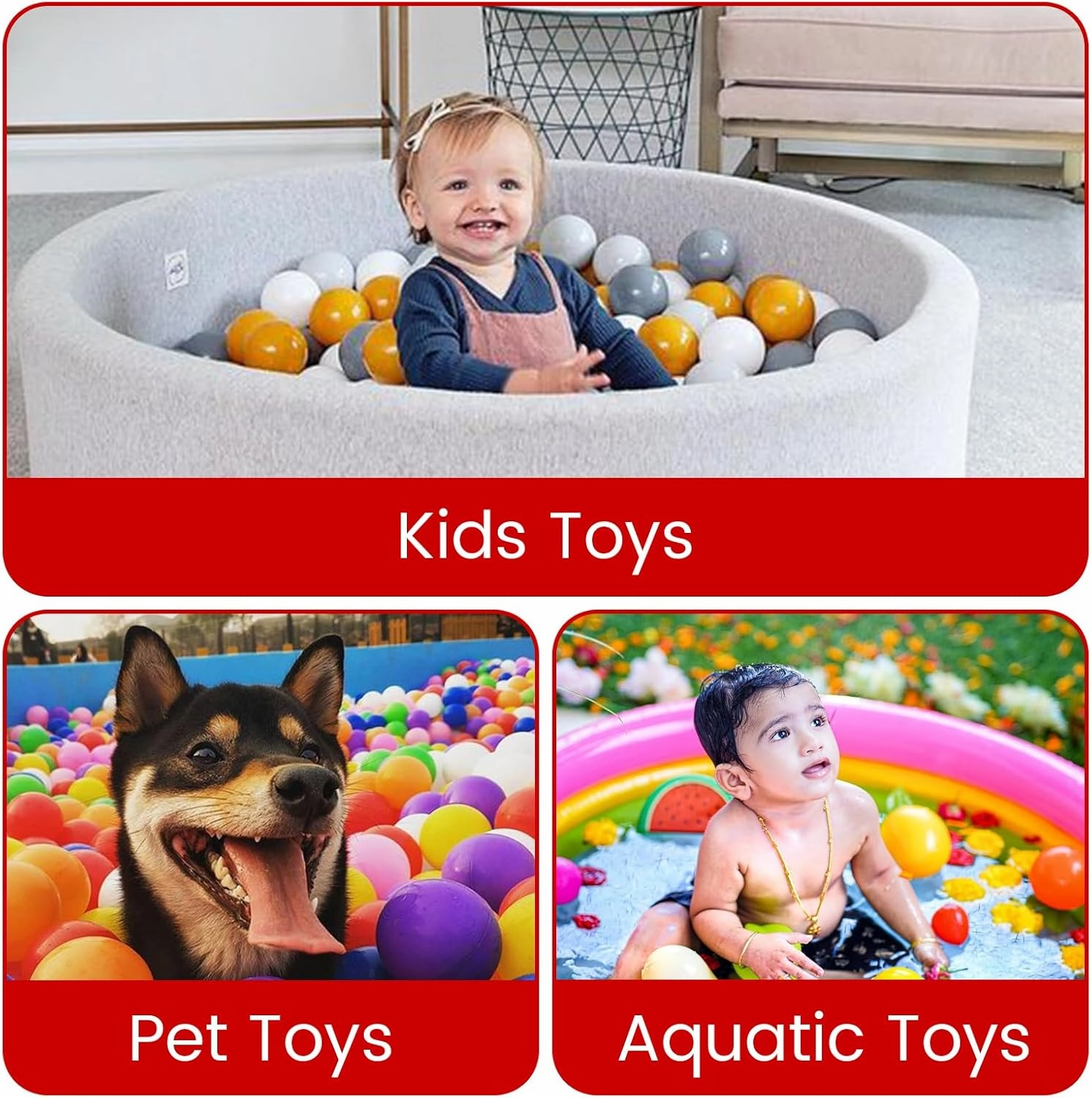MoonxHome Ball Pit Balls for Toddlers, BPA Free Crush Proof Plastic Toy Balls for Ball Pit, Children's Pool Water Toys, Macaron Ocean Balls for Play Tent 2.15 Inch Pack of 100…