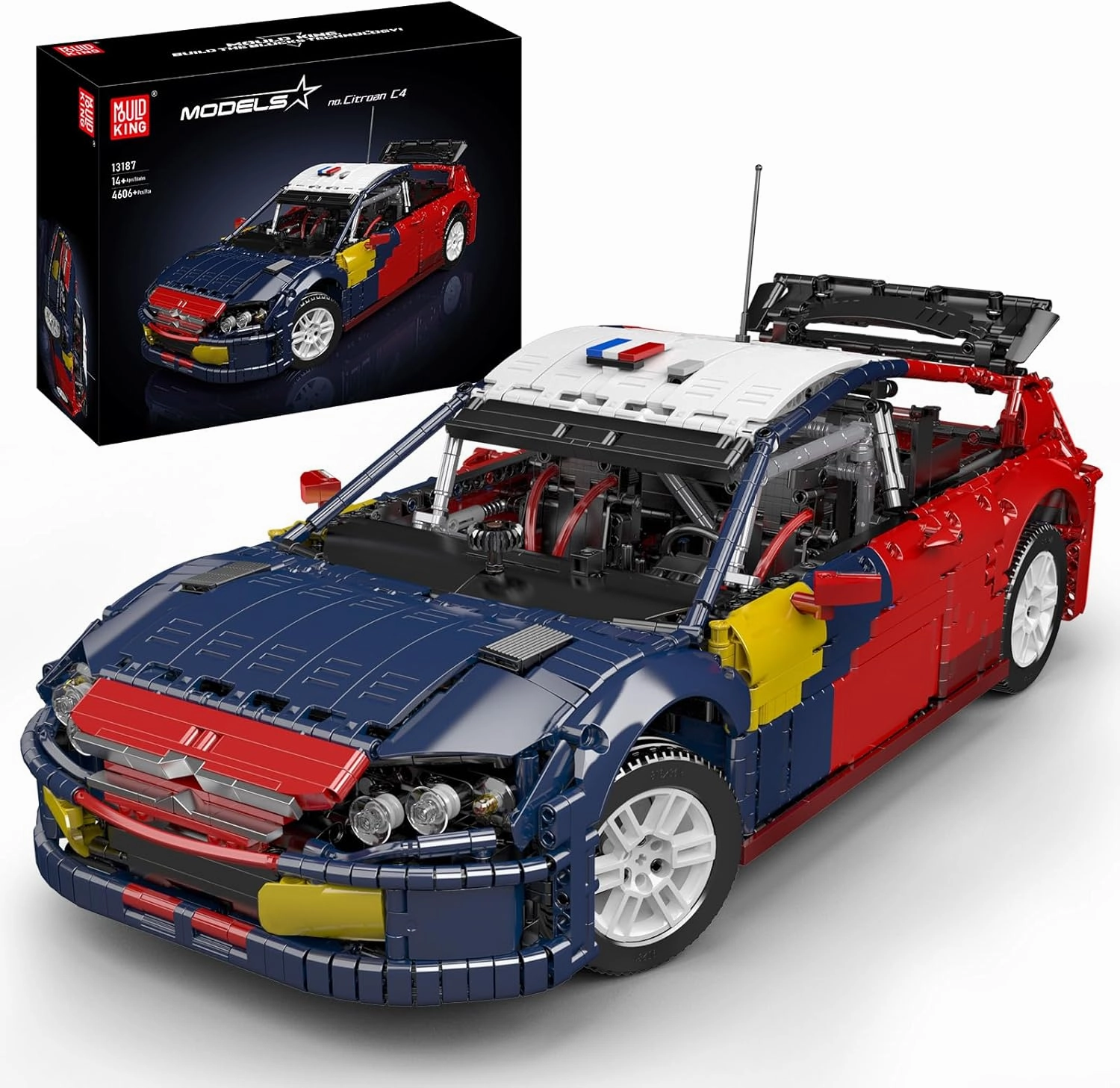 Mould King 13187 Sports Car Building Blocks Kit, 1:8 Scale Racing Car Model Toy, Display Collectible Gifts for Adult (4606 Pieces)