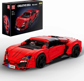 Mould King Car Building Sets, 1:12 Scale Red Sports Car Model, 10117 Collectible Toys Building Kits, Build and Display Construction Set for Adults Boys Kids Aged 14  (1311 Pieces)