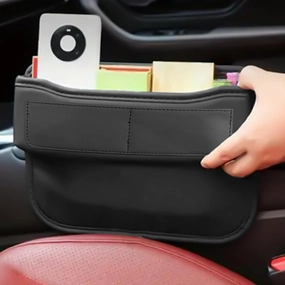 msyuusr Car Seat Gap Filler Organizer, Front Seat Leather Storage Box, Car Organizers and Storage, Car Accessories for Women Men, Car Seat Gap for storage Phones, Glasses, Keys, Cards (Black)
