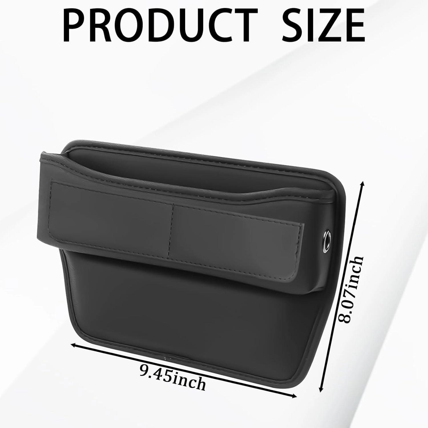 msyuusr Car Seat Gap Filler Organizer, Front Seat Leather Storage Box, Car Organizers and Storage, Car Accessories for Women Men, Car Seat Gap for storage Phones, Glasses, Keys, Cards (Black)