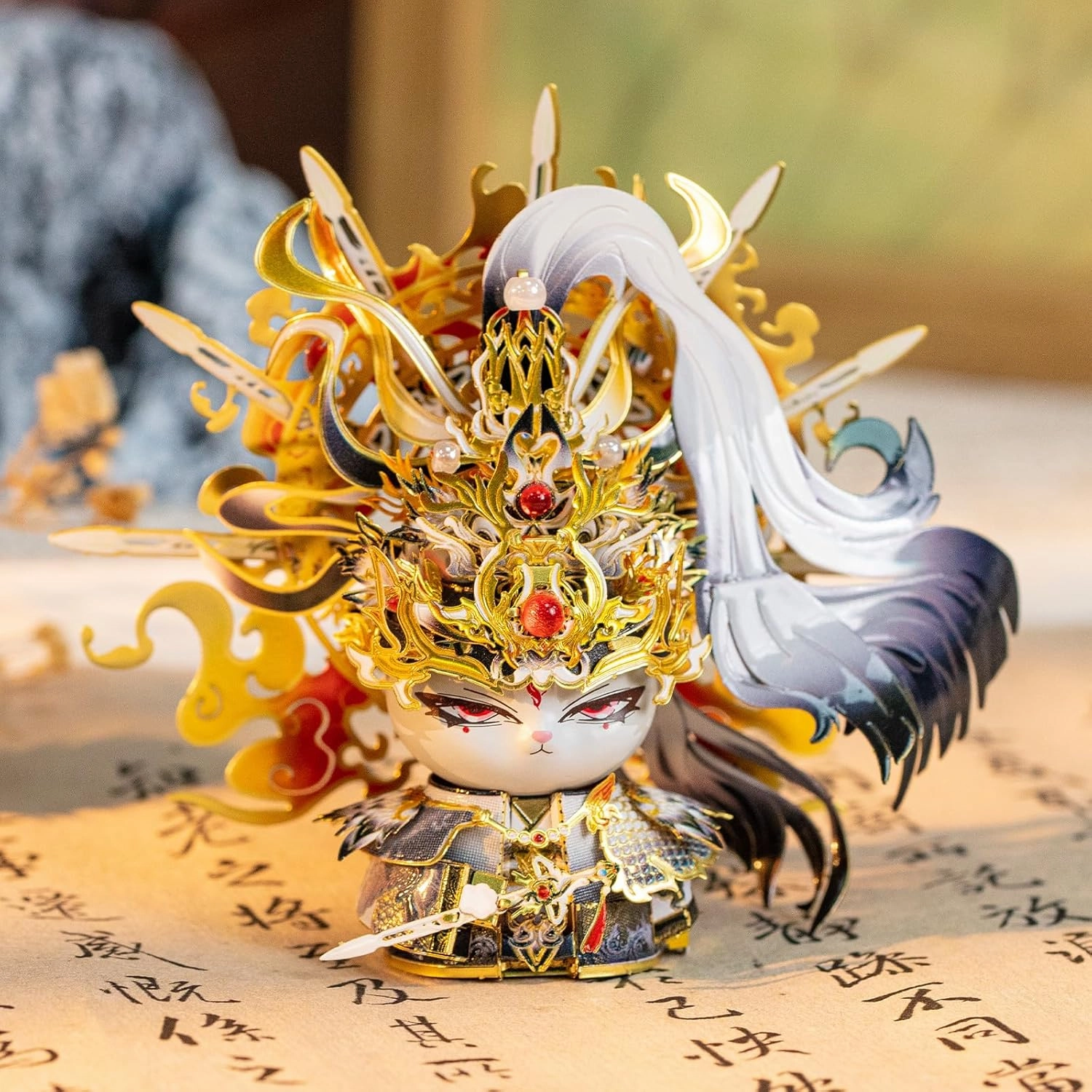 MU 3D Metal Puzzles for Adult The Cat Figure Model Series King of Sword The Emperor Kitten Kitty, Metal Models Kits Miniature Building Hobby Birthday New Year Gifts Home Office Decor Collectibles