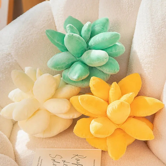 Multi Coloured Succulent Stuffed Toy Cushions