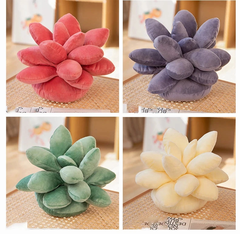 Multi Coloured Succulent Stuffed Toy Cushions