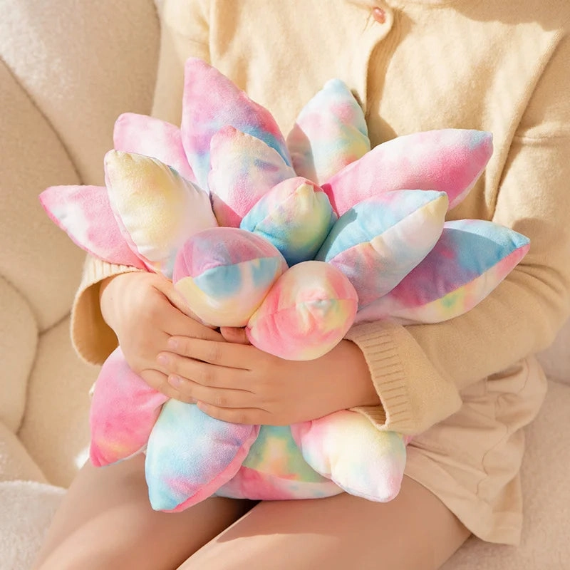 Multi Coloured Succulent Stuffed Toy Cushions