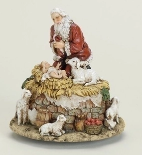 Musical 5.75" Kneeling Santa Figure - 26783