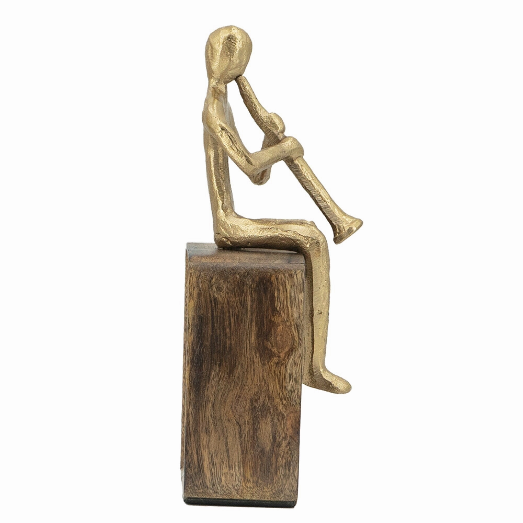Musician Figure with Clarinet - 9.75" - Gold