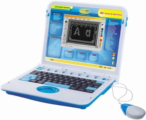 My Exploration Toy Computer Educational Learning Computer, 80 Challenging Learning Games and Activities, LCD Screen, Keyboard and Mouse Included (Blue), Ages 5 