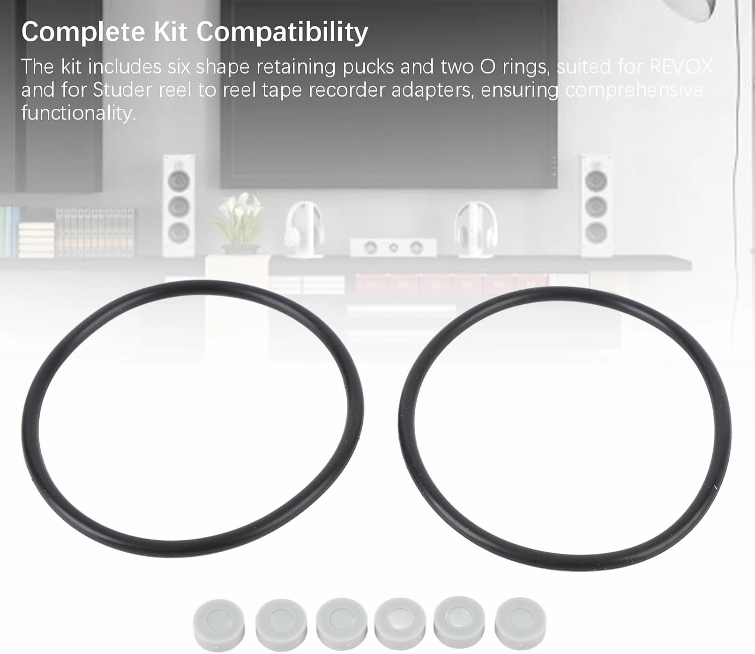NAB Hub Adapter O Ring Kit, Rubber Ring for REVOX 2 Seal Rings and 6 Pucks Reel to Reel Tape Nab Hub Adapter Kit for Studer (Grey)