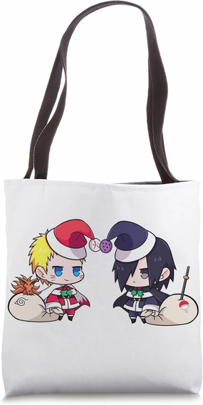 NaruSasu SasuNaru christmas santa clause Tote Bag