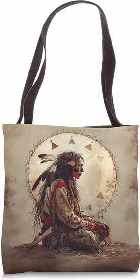 Native American Spirit Ethereal Tribal Art Tote Bag