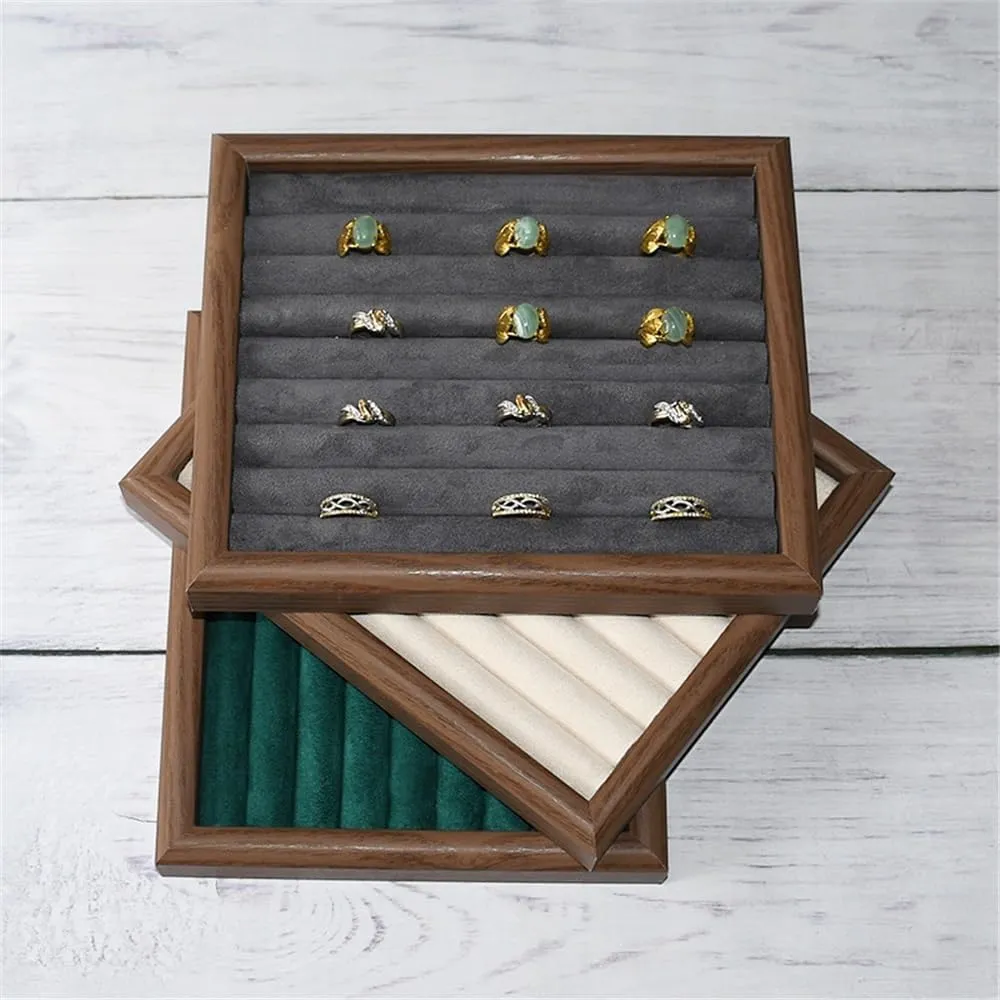 Necklace Display Holder Gray Ring Tray Counter Finger Ring Ornaments Home Storage Tray Bracelet Earrings Earrings Display Racks Jewellery Stand Holder(Small)