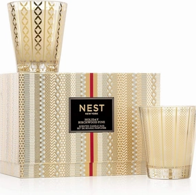 NEST New York Scented Classic Candle Set - Includes Holiday (8.1 oz)   Birchwood Pine (8.1 oz) - Up to 60-Hour Burn Time - Reusable Glass Vessel