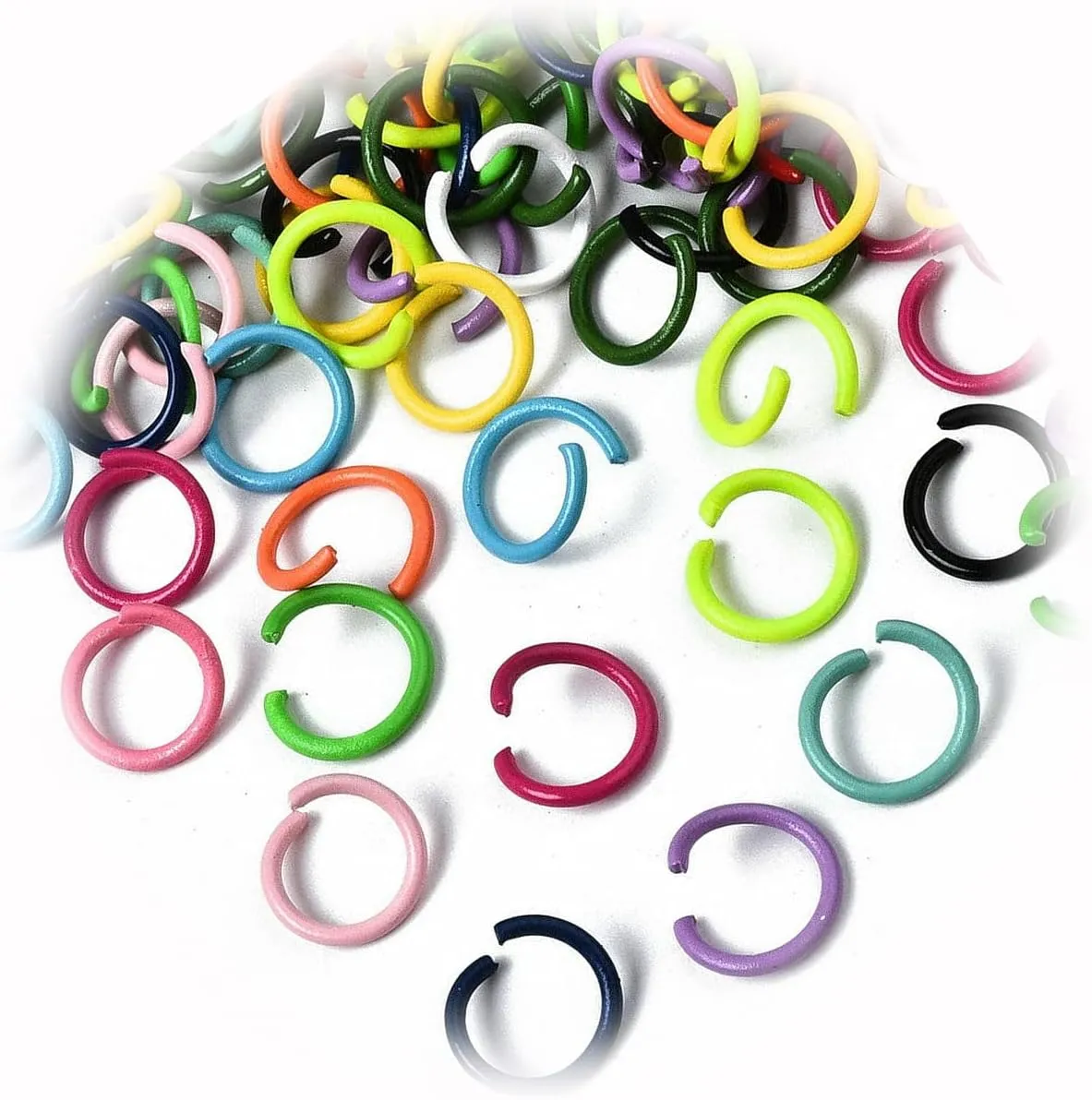 New 20 Rainbow Jump Rings 10mm Split Rings Jewelry Findings Assorted Lot Mixed Set Unique Charms for Creating Personalized Jewelry and Gifts TANJIA00406