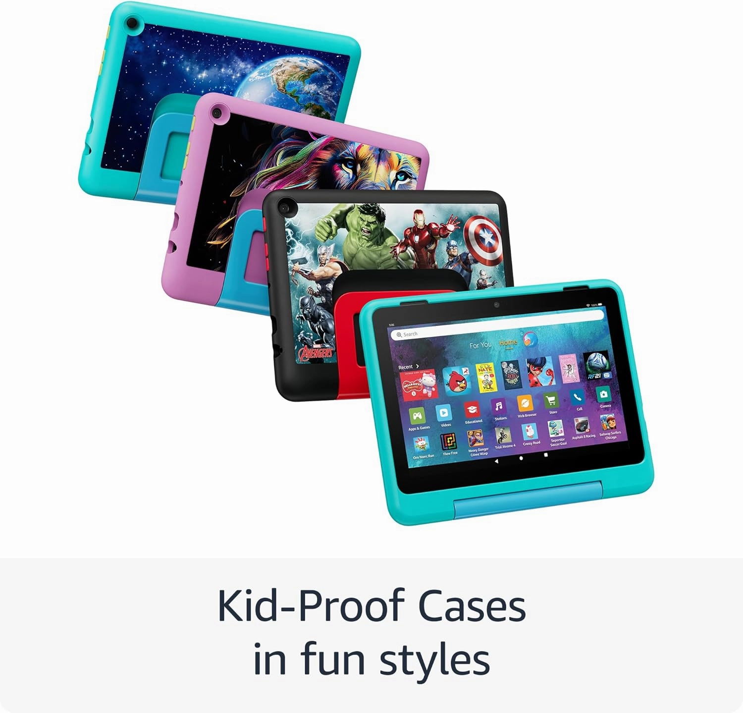 New Amazon Fire HD 8 Kids Pro tablet, ages 6-12. Bright 8" HD screen, includes ad-free content, parental controls, 13-hr battery, slim case for older kids, 32GB, Jungle Cat, (2024 release)