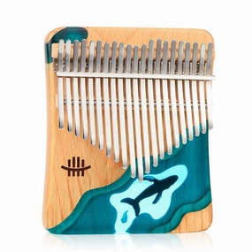 NEW Kalimba 17/21 Key Black Walnut Curly Figure Keyboard Thumb Piano Chamfer Calimba Musical Instruments Keyboard Instruments