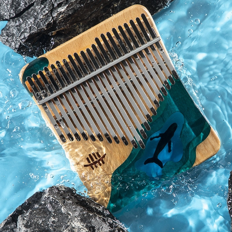 NEW Kalimba 17/21 Key Black Walnut Curly Figure Keyboard Thumb Piano Chamfer Calimba Musical Instruments Keyboard Instruments