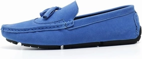 New Men's Loafers Shoes Square Toe Wingtips Suede Vegan Leather with Tassel Resistant Lightweight Flat Heel Classic Slip On