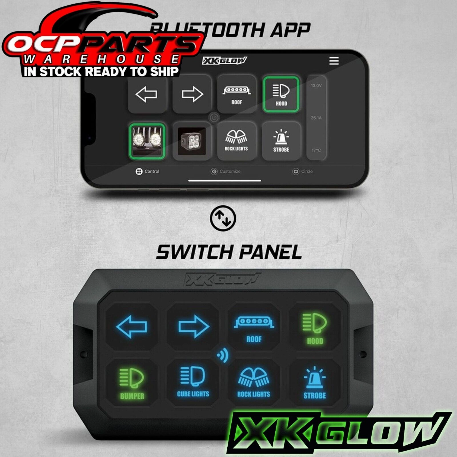 NEW XK GLOW XKCOMMAND OFF ROAD SWITCH PANEL WITH BLUETOOTH XK-CMD-KIT