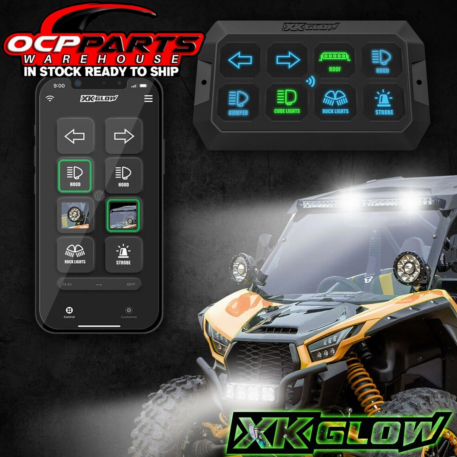 NEW XK GLOW XKCOMMAND OFF ROAD SWITCH PANEL WITH BLUETOOTH XK-CMD-KIT