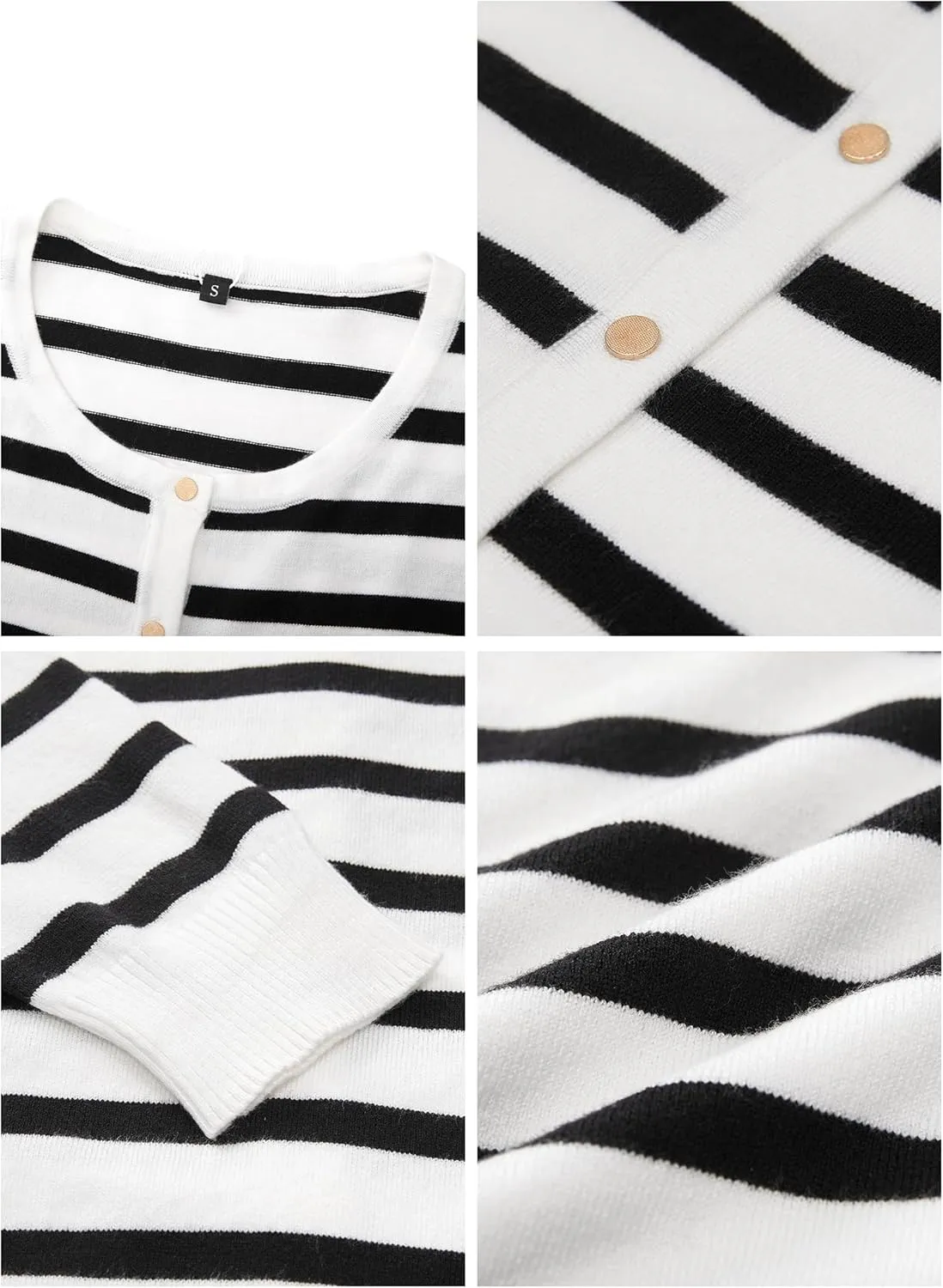 Newshows Women's Lightweight Button Down Cardigan Long Sleeve Casual Crew Neck Soft Knit Cardigans Sweater Tops