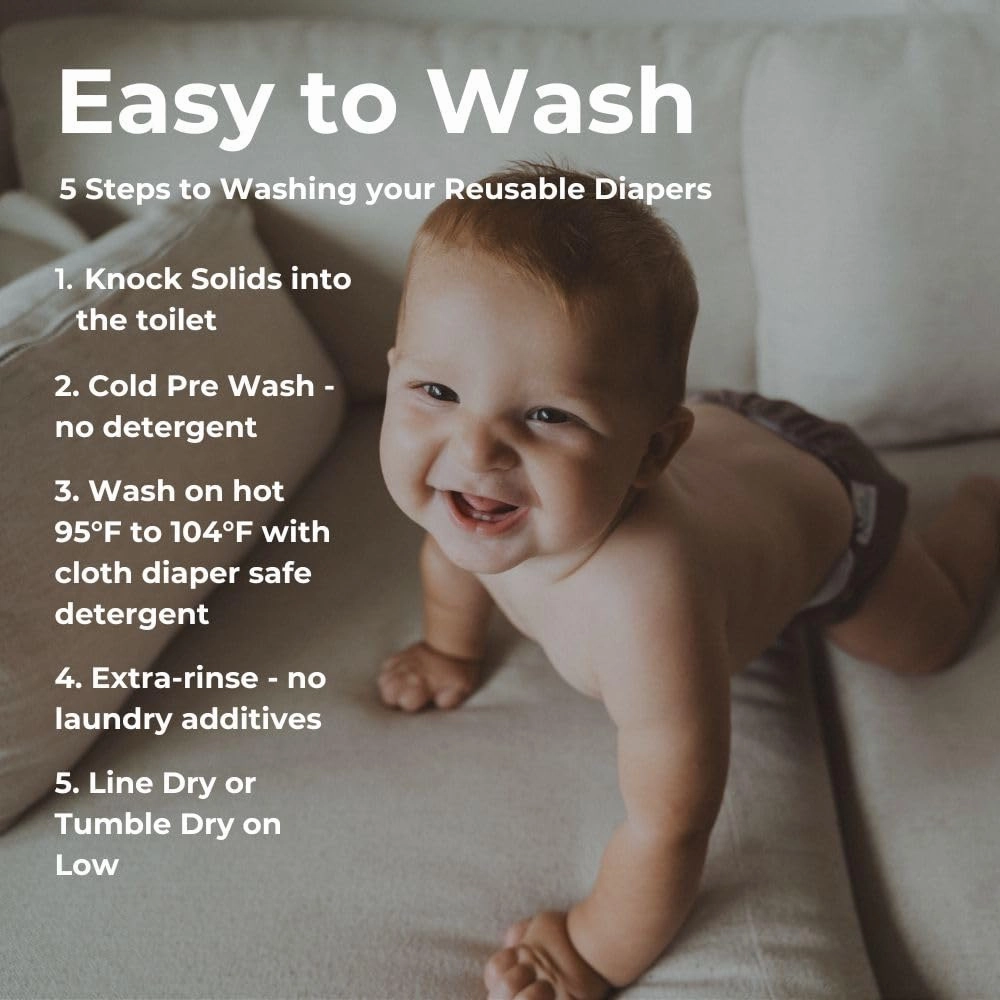 Nora's Nursery Cloth Pocket Diapers 4 Pack with 4 Inserts - Waterproof Cover, Washable, Reusable & One Size Adjustable Pocket Diapers for Newborns and Toddlers - The Bee's Knees