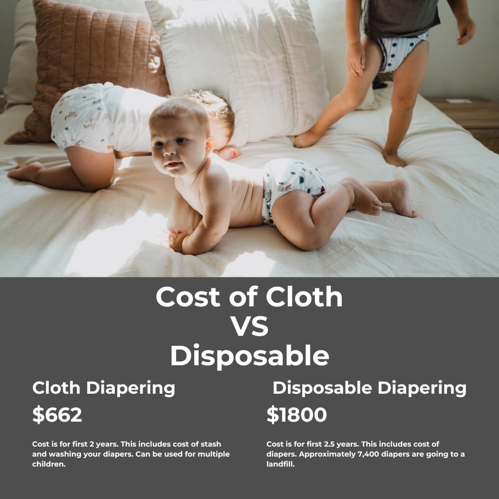 Nora's Nursery Cloth Pocket Diapers 4 Pack with 4 Inserts - Waterproof Cover, Washable, Reusable & One Size Adjustable Pocket Diapers for Newborns and Toddlers - The Bee's Knees